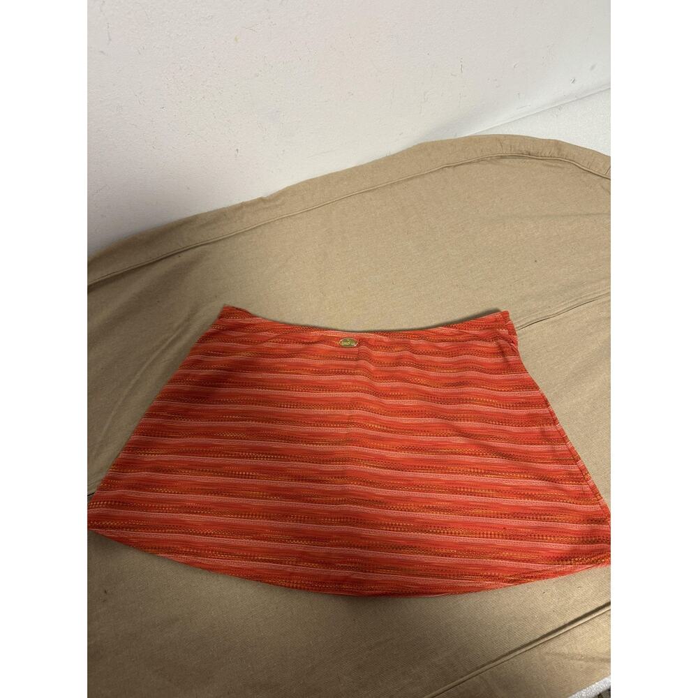 St. John Swim Skirt Womens Small Orange Gold Stripe Ring Made USA Style 1000 - Picture 5 of 9